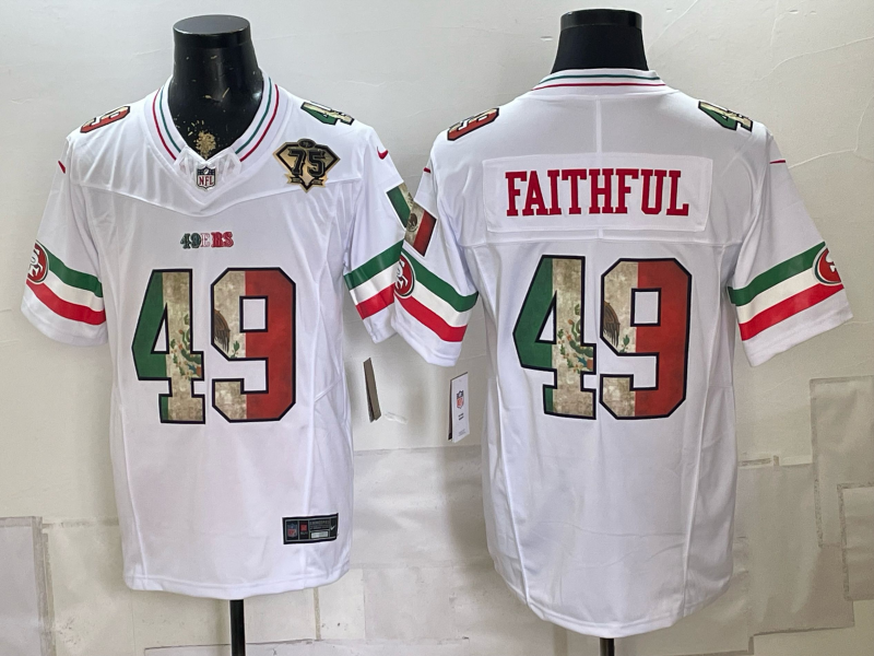 Men 2026 Nike San Francisco 49ers #49 Faithful white NFL Jersey 0826004
